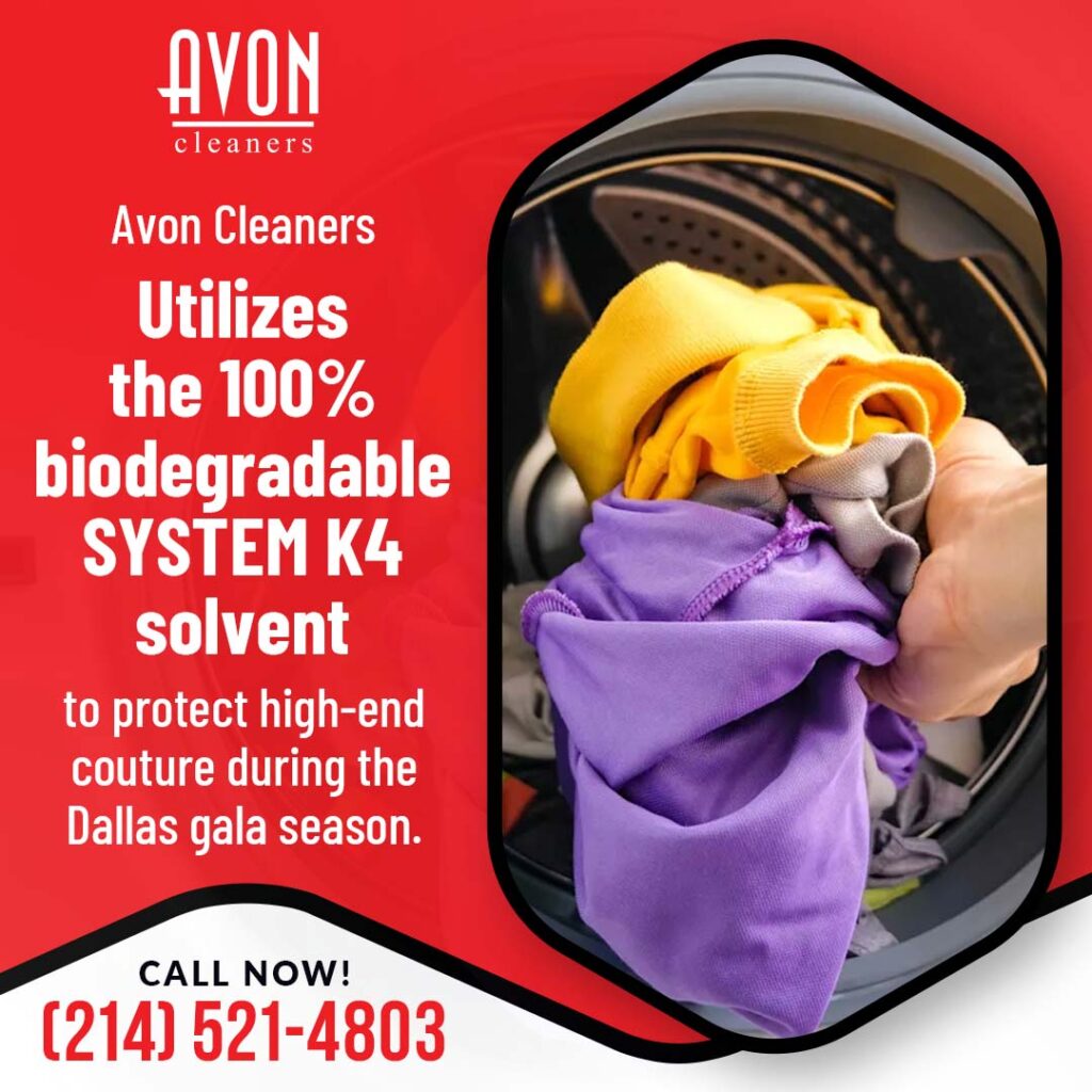 Couture Garment Care: Cleaning Silk, Lace, and Delicates with Eco-Friendly Dry Cleaning in Dallas 2 Biodegradable System K4 solvent dry-cleaning equipment at Avon Cleaners Lovers Lane