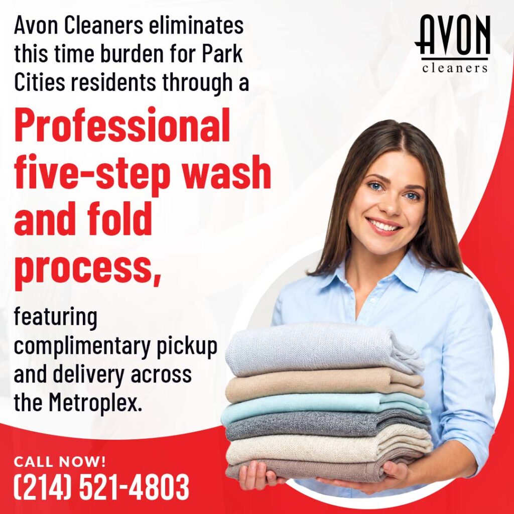 Why Wash and Fold Laundry Services in Dallas Are the Ultimate Time-Saver for Busy Households 4 Avon Cleaners staff completing the five-step wash and fold laundry process